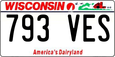 WI license plate 793VES