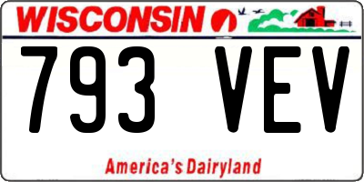 WI license plate 793VEV