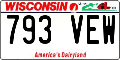 WI license plate 793VEW