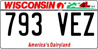WI license plate 793VEZ