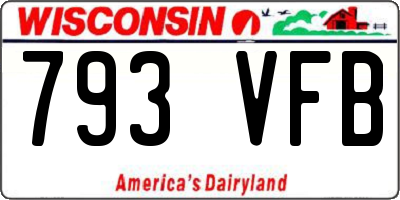 WI license plate 793VFB