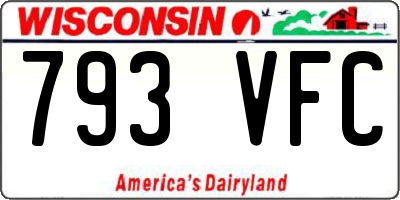 WI license plate 793VFC