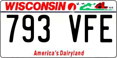WI license plate 793VFE