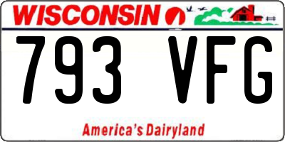 WI license plate 793VFG