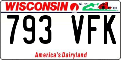 WI license plate 793VFK