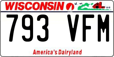 WI license plate 793VFM