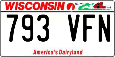 WI license plate 793VFN