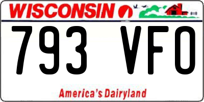 WI license plate 793VFO