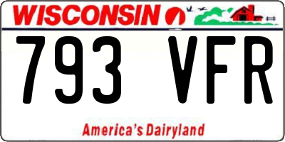WI license plate 793VFR