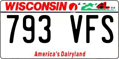 WI license plate 793VFS
