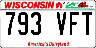 WI license plate 793VFT