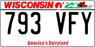 WI license plate 793VFY
