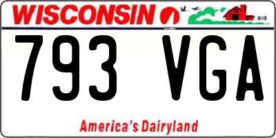 WI license plate 793VGA