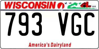 WI license plate 793VGC