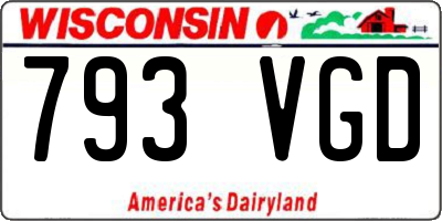 WI license plate 793VGD