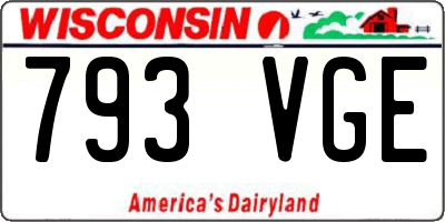 WI license plate 793VGE