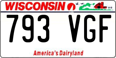 WI license plate 793VGF