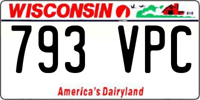 WI license plate 793VPC