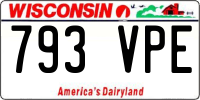 WI license plate 793VPE