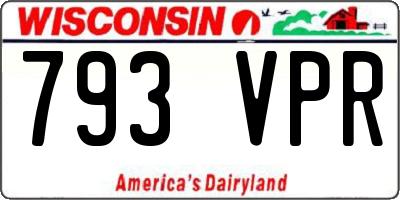 WI license plate 793VPR