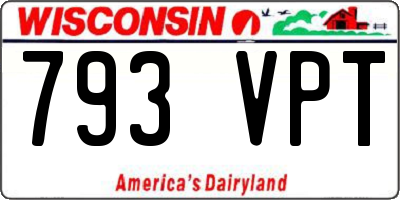 WI license plate 793VPT
