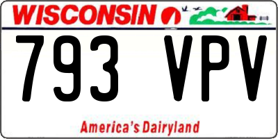 WI license plate 793VPV