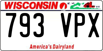 WI license plate 793VPX