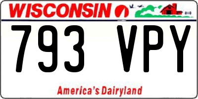 WI license plate 793VPY