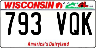 WI license plate 793VQK