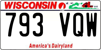 WI license plate 793VQW