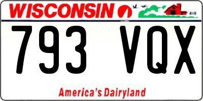 WI license plate 793VQX