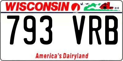 WI license plate 793VRB