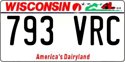 WI license plate 793VRC