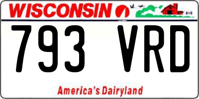 WI license plate 793VRD