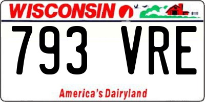 WI license plate 793VRE