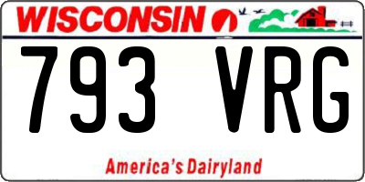 WI license plate 793VRG