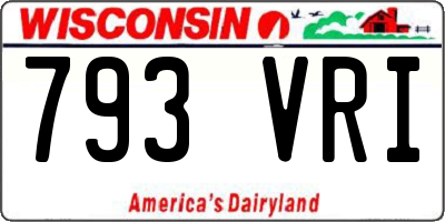 WI license plate 793VRI