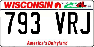WI license plate 793VRJ