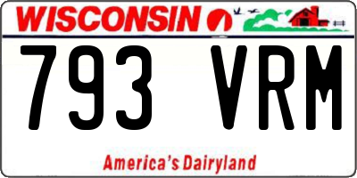 WI license plate 793VRM