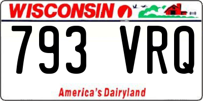 WI license plate 793VRQ