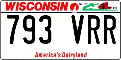 WI license plate 793VRR