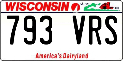 WI license plate 793VRS