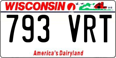 WI license plate 793VRT