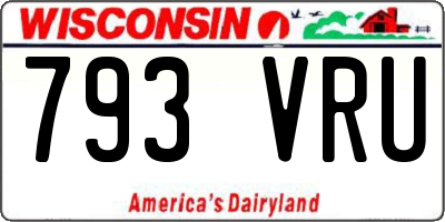 WI license plate 793VRU