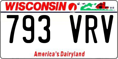 WI license plate 793VRV