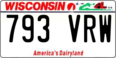 WI license plate 793VRW