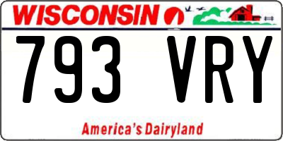 WI license plate 793VRY