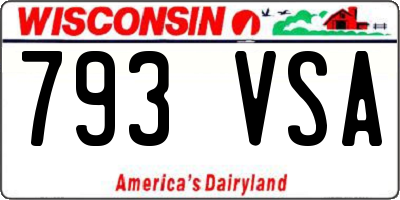 WI license plate 793VSA