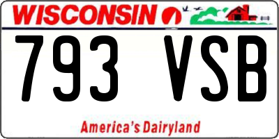 WI license plate 793VSB