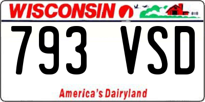 WI license plate 793VSD